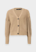 Vero Moda VMLEA V NECK CARDIGAN - Cardigan - beige