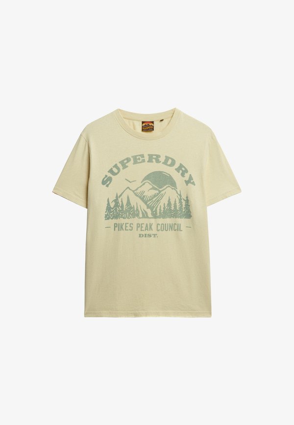 Superdry & Co LO-FI OUTDOOR MONO RELAXED - Print T-shirt - laguna yellow marl