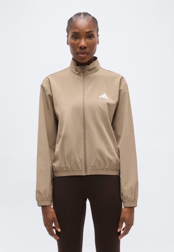 adidas Performance WORKOUT ESSENTIALS 3-STRIPES WOVEN WARM UP JACKET - Training jacket - khaki six/white