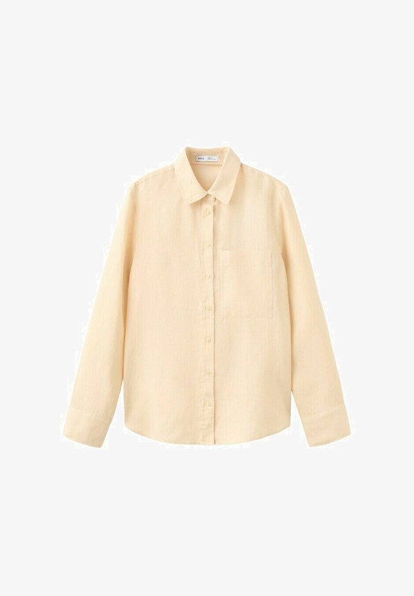 Mango ADULT - Button-down blouse - light yellow