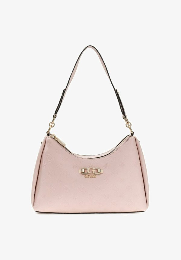 Guess ANISE DOUBLE ZIP SHOULDER BAG - Handbag - light rose logo