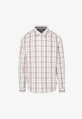s.Oliver REGULAR FIT KARIERTES MIT LABEL PATCH - Shirt - weiß