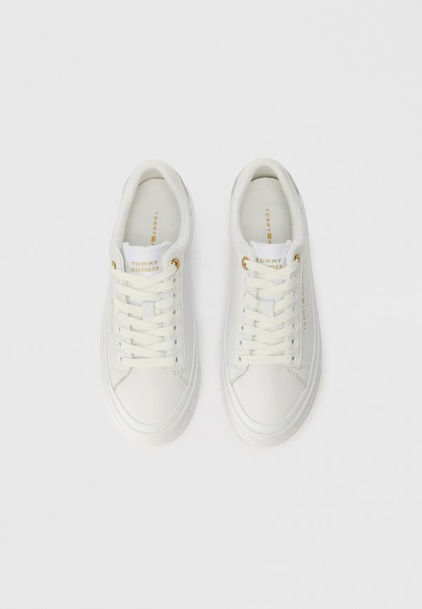 Tommy Hilfiger METALLIC LOGO PLATFORM TRAINERS WITH LEATHER