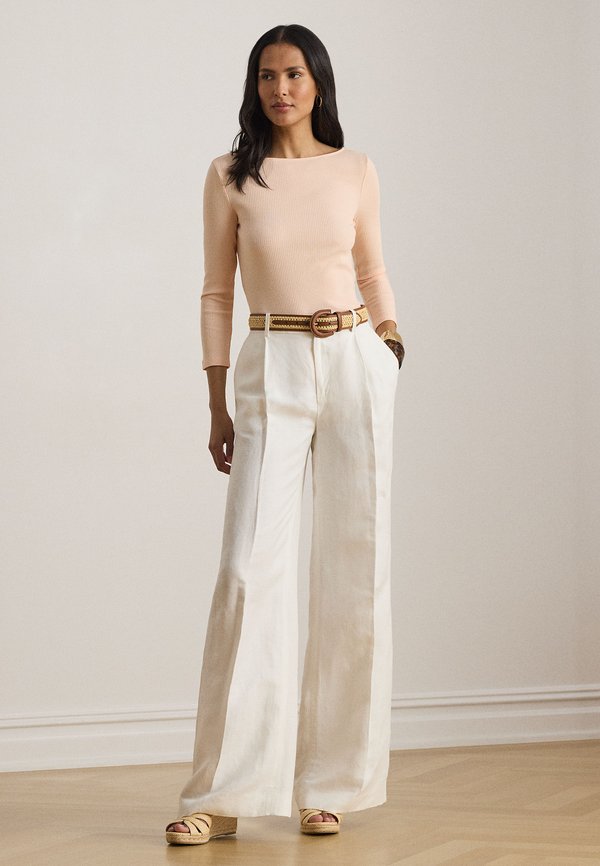 Lauren Ralph Lauren RIB-KNIT COTTON-BLEND BOATNECK TEE