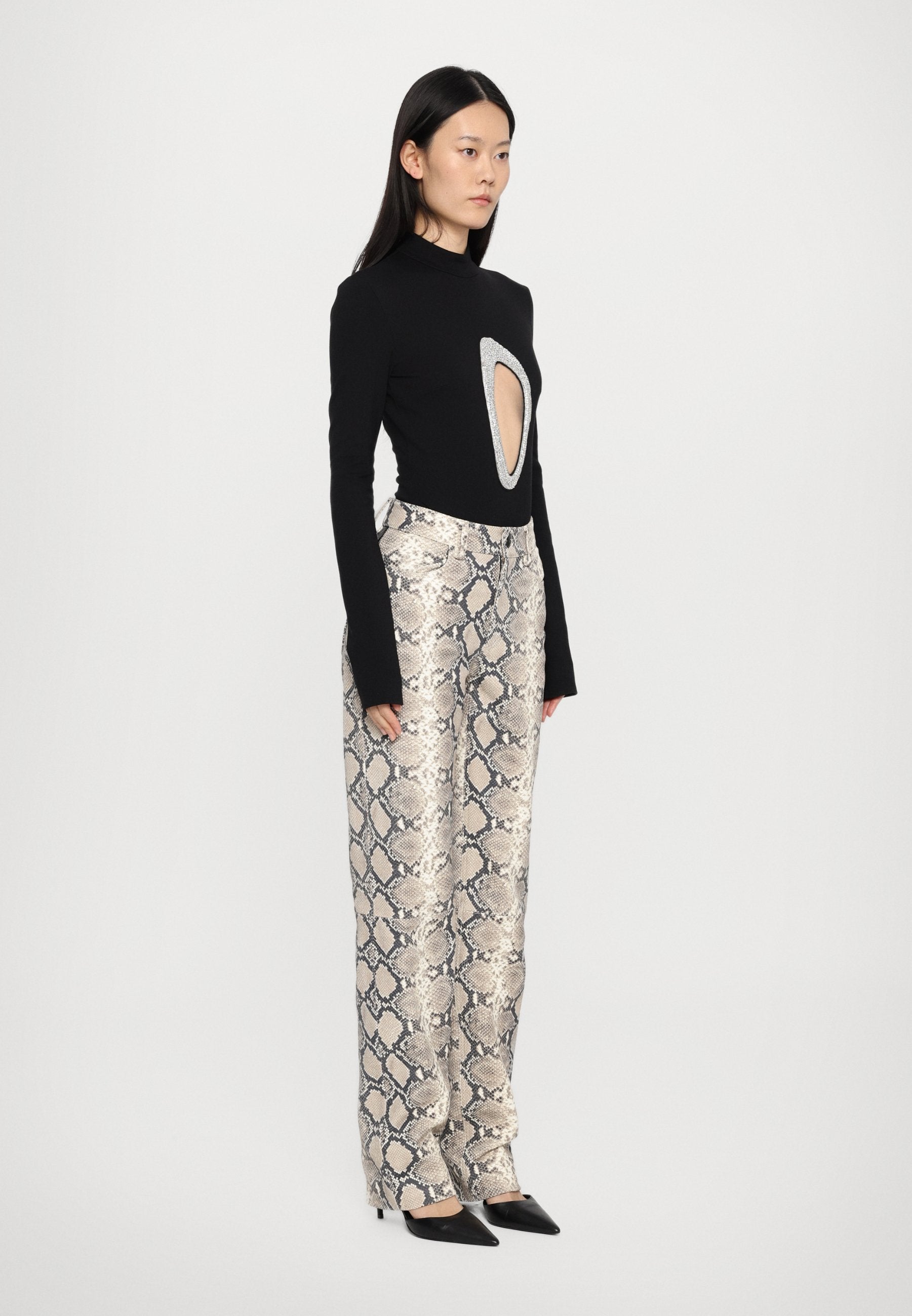 David Koma CRYSTAL CUTOUT BODYSUIT