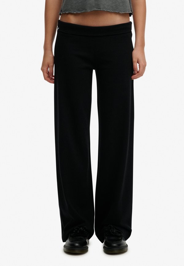 Superdry & Co ATHLETIC ESSENTIALS FOLD OVER  - Tracksuit bottoms - black