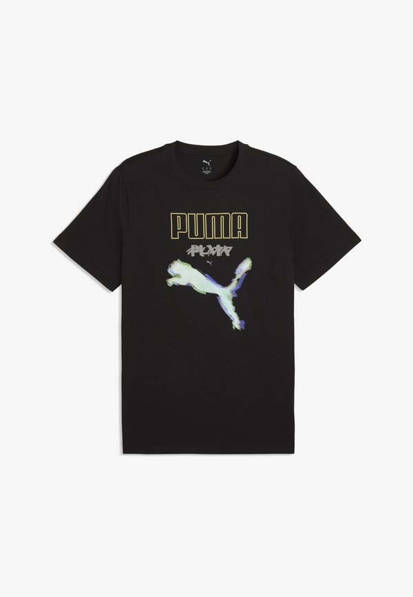 Puma GRAPHICS CYBER PUMA T-SHIRT - Print T-shirt - black
