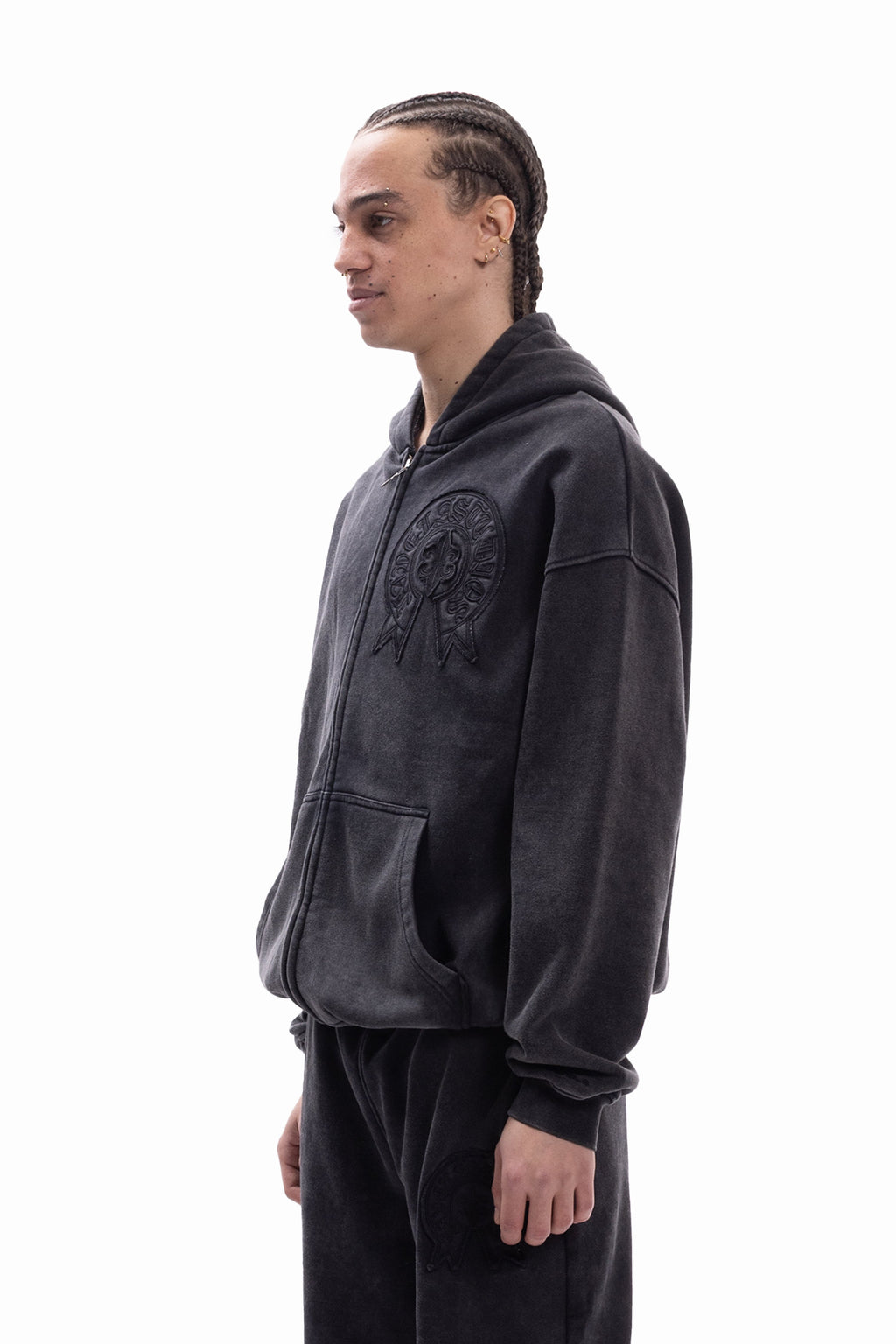 FAVELA GRADIENT PATCH WASHED BLACK FRONTZIP UNISEX