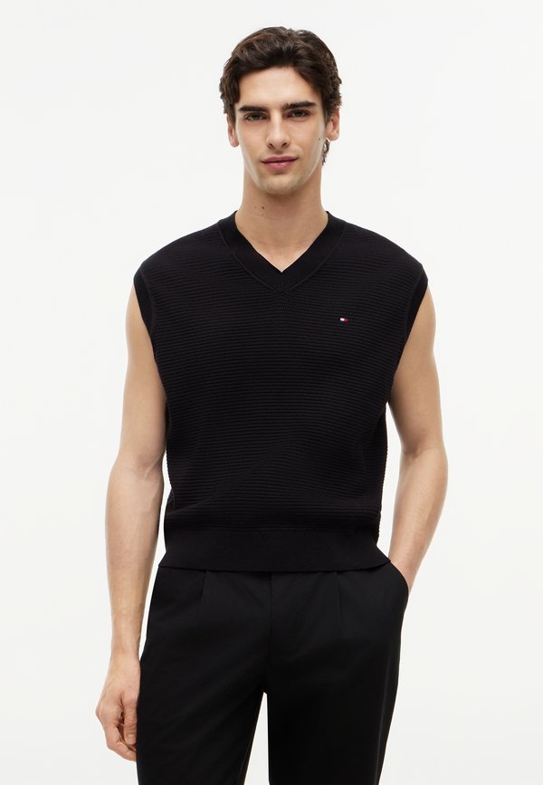 Tommy Hilfiger SEASONAL STRUCTURE - Waistcoat - black