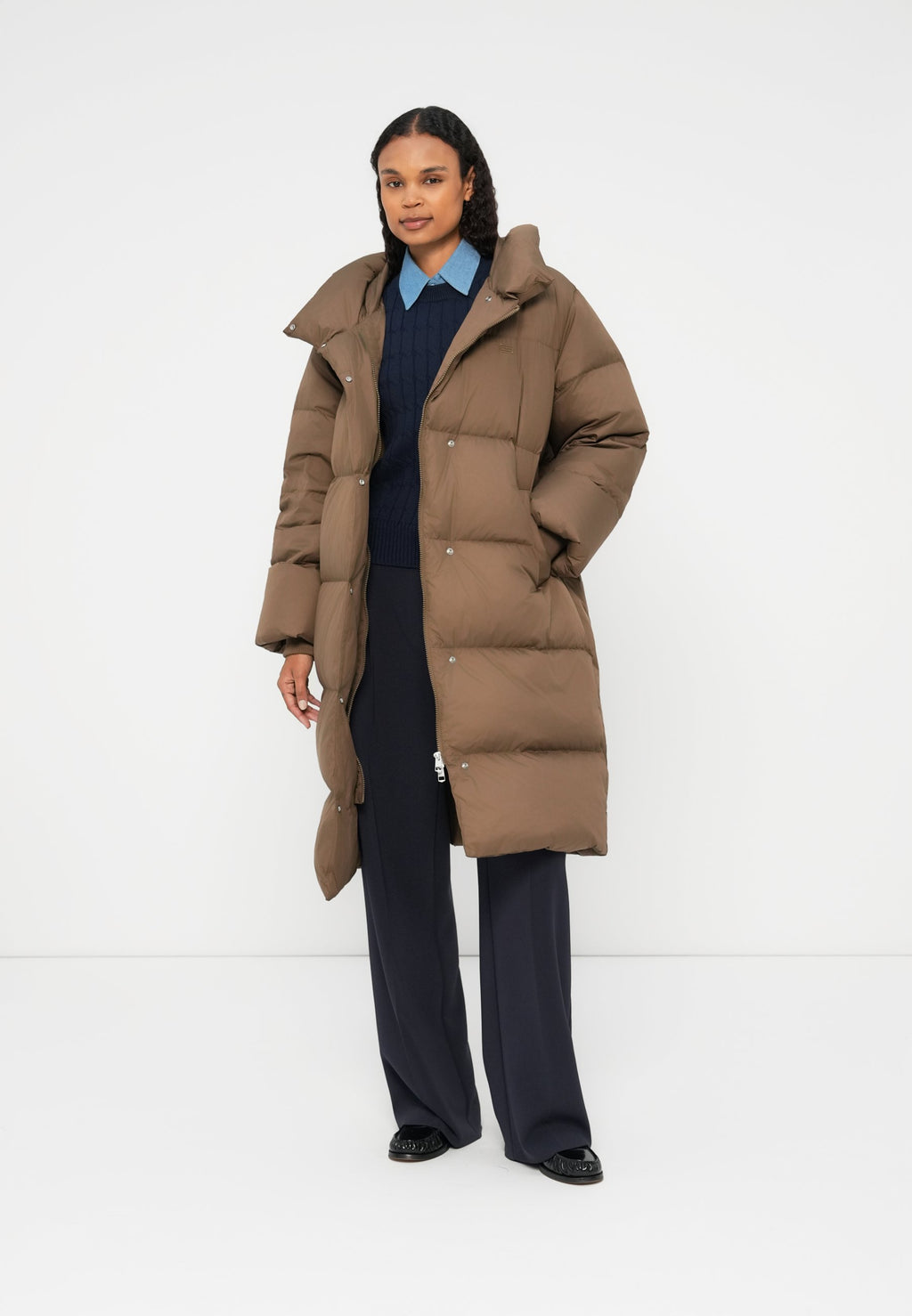WATER REPELLENT DOWN LONGLINE WRAP COAT Media 2