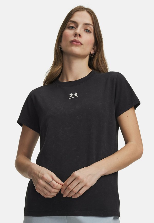Under Armour RIVAL COTTON WASH - Basic T-shirt - black