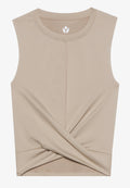 Even&Odd active CROPPED SLEEVELESS TOP WITH WRAP FRONT