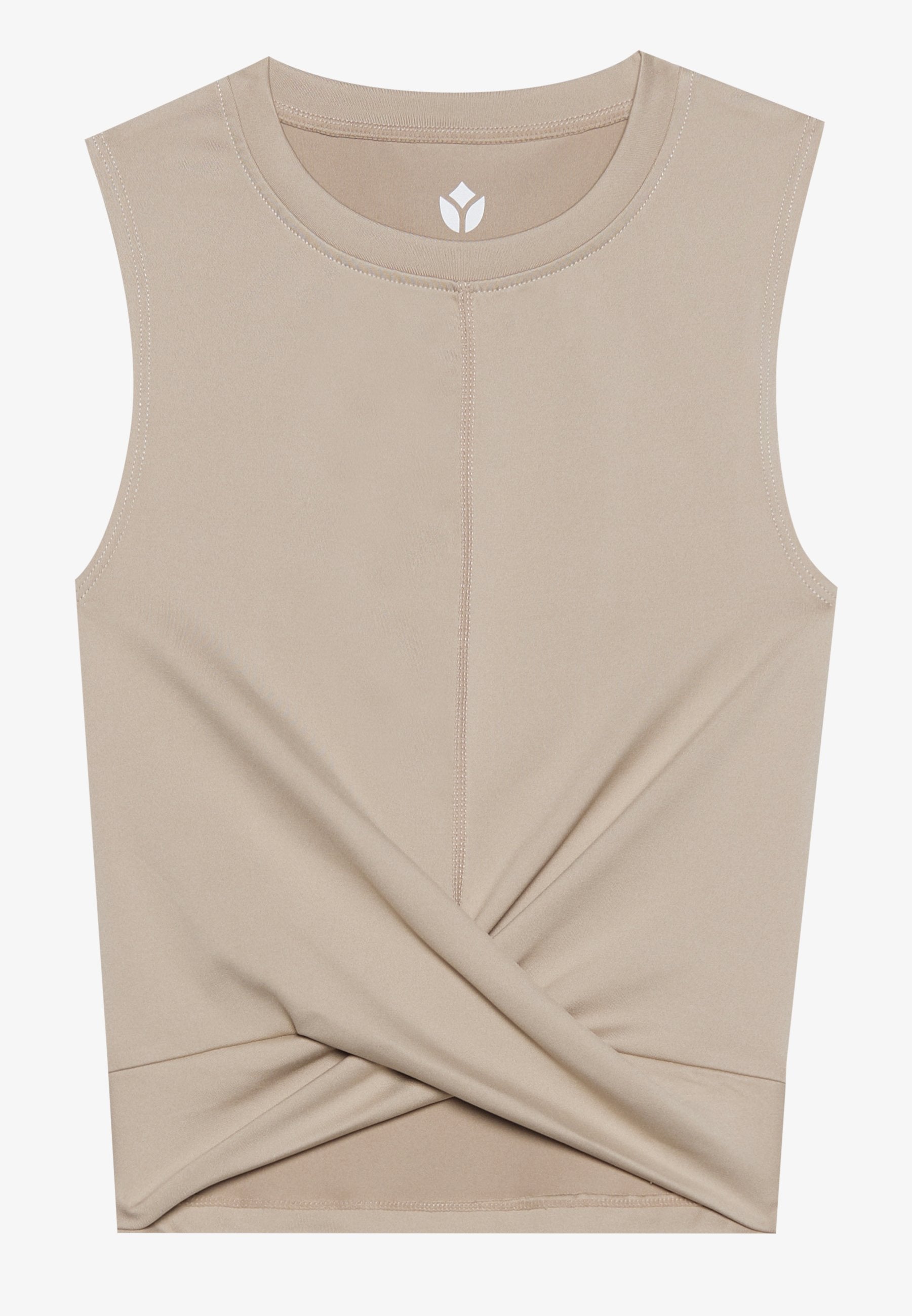 Even&Odd active CROPPED SLEEVELESS TOP WITH WRAP FRONT