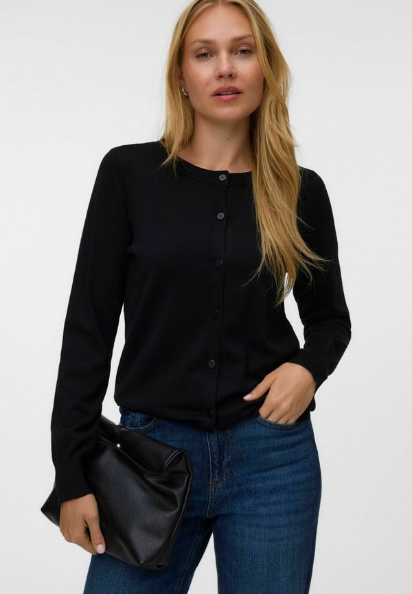 Vero Moda CARDIGAN VMSILJE KNIT CARDIGAN - Cardigan - black