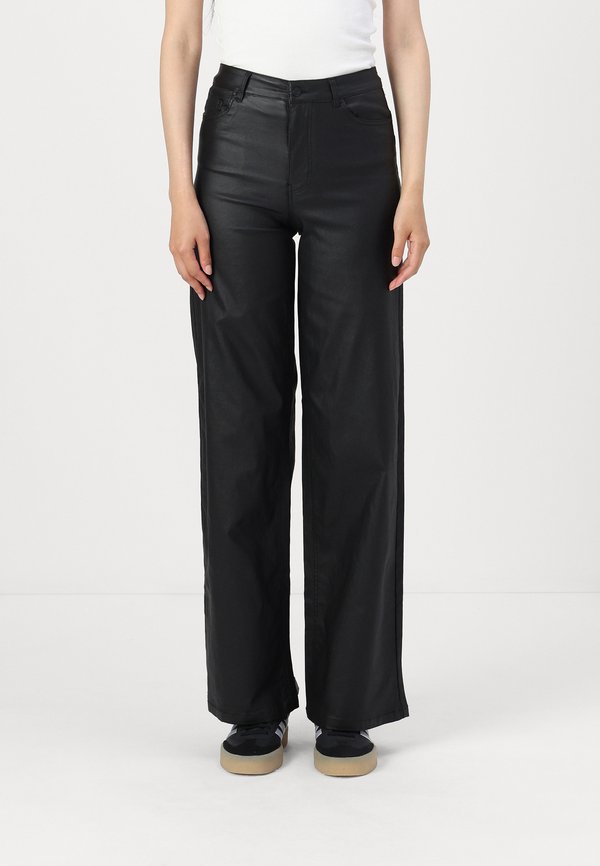 ONLY ONLMADISON WIDE COATED PANT  - Wide Leg - black