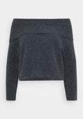 Vero Moda Petite VMBOOM OFF SHOULDER - Jumper - dark grey melange