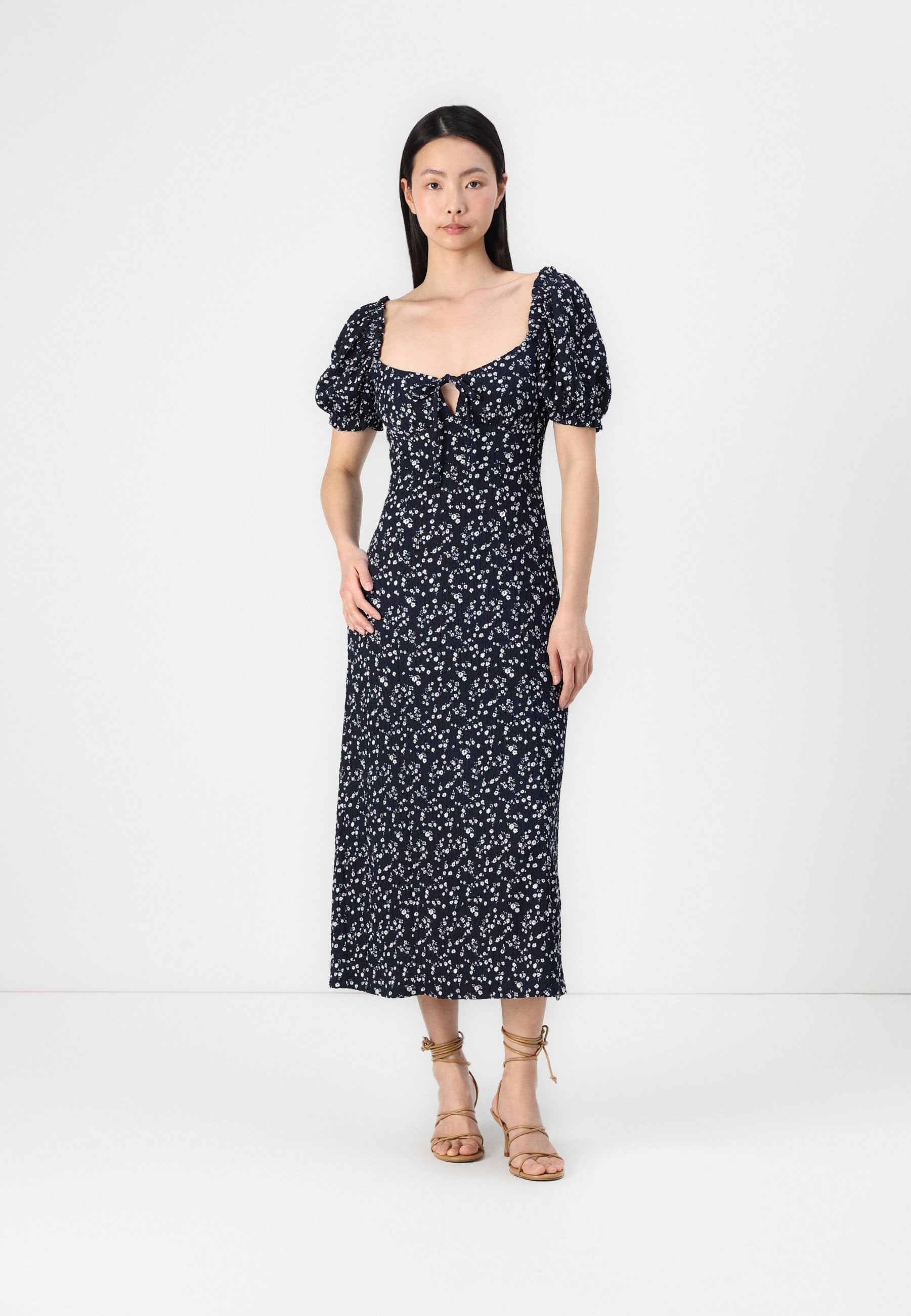 Gina Tricot PUFF SLEEVE MIDI DRESS
