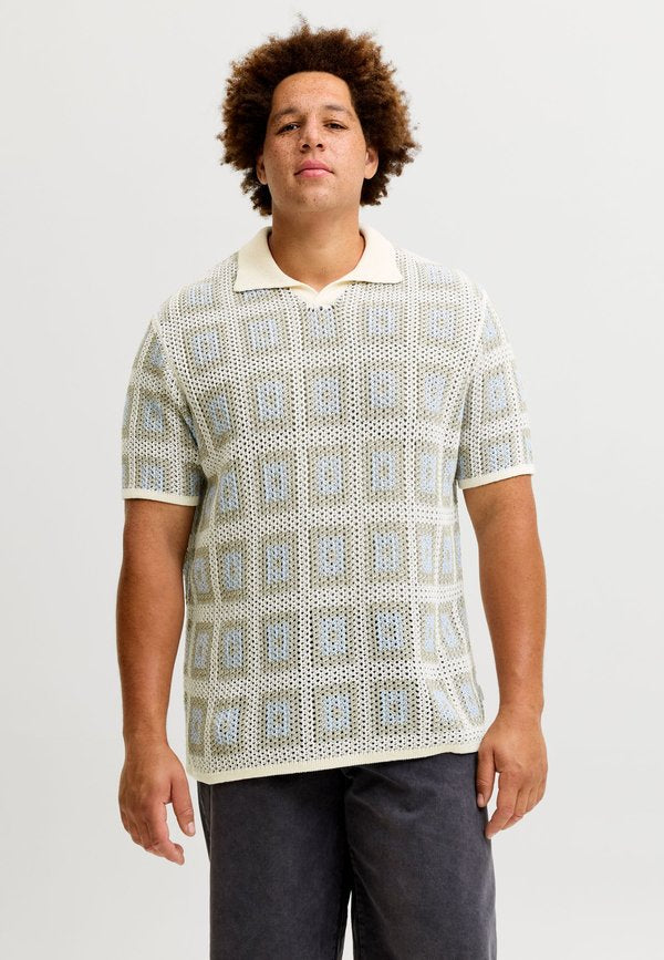 Jack & Jones Knitted Plus Size Knitted - Polo shirt - sea salt