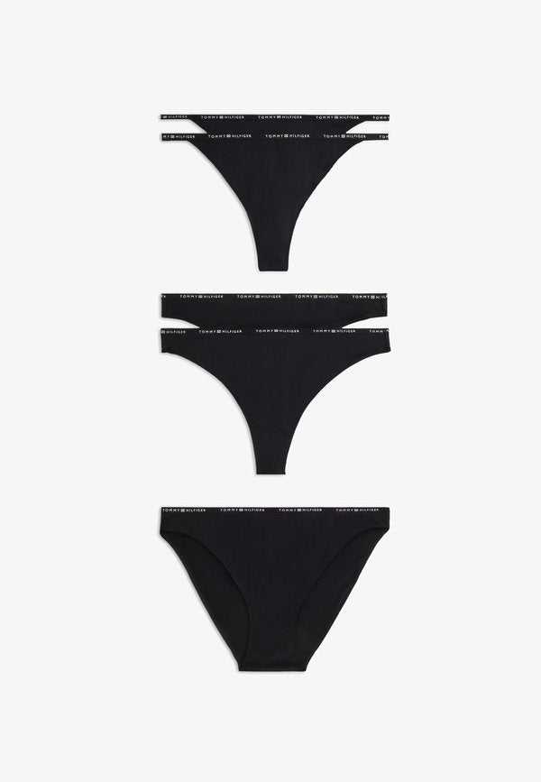 Tommy Hilfiger 5-PACK REPEAT LOGO MICROFIBRE MIXED UNDERWEAR - Thong - black