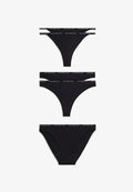 Tommy Hilfiger 5-PACK REPEAT LOGO MICROFIBRE MIXED UNDERWEAR - Thong - black