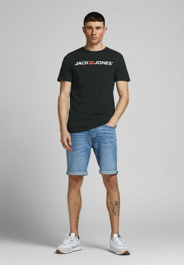 Jack & Jones ECORP LOGO KURZARM 2 PACK - Print T-shirt - grau/schwarz