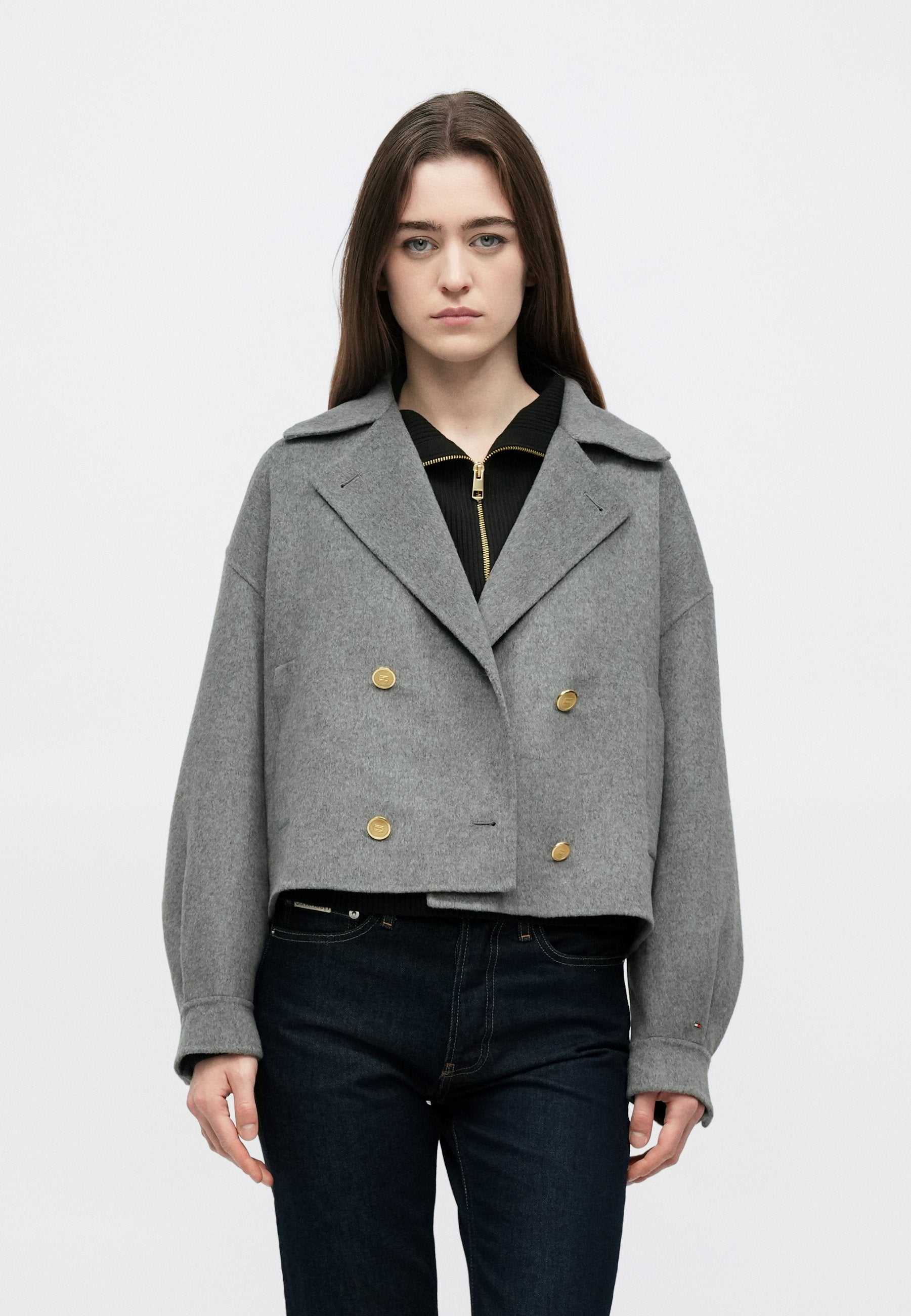 WOOL BLEND DOUBLE BREASTED PEACOAT Media 3