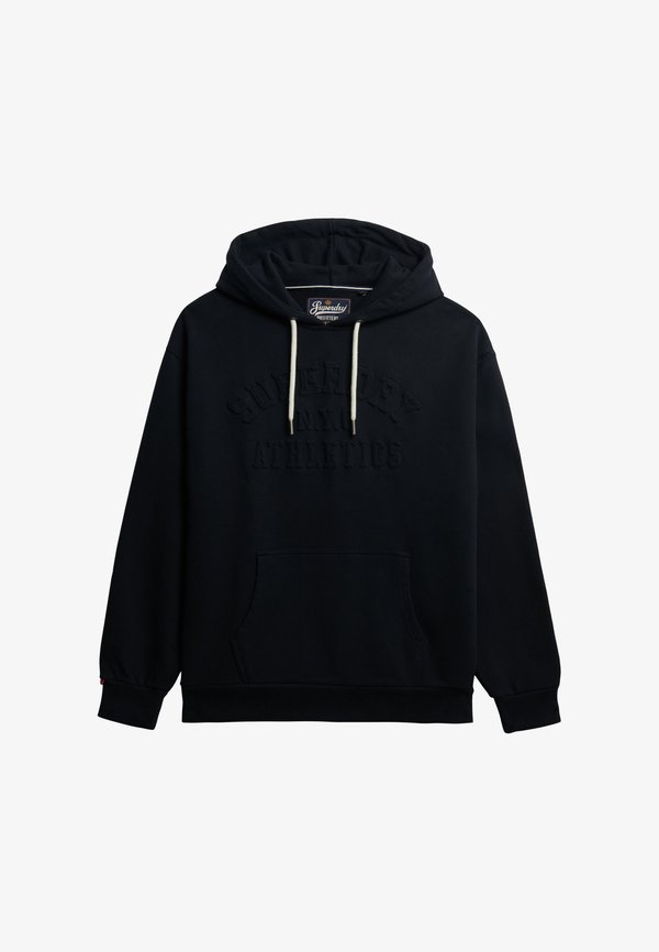 Superdry & Co ATHLETIC EMBOSSED - Hoodie - jet black
