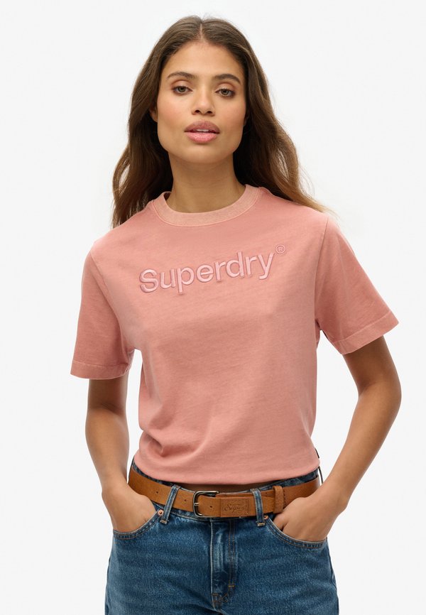 Superdry & Co EMBROIDERED CORE LOGO - Print T-shirt - ash rose