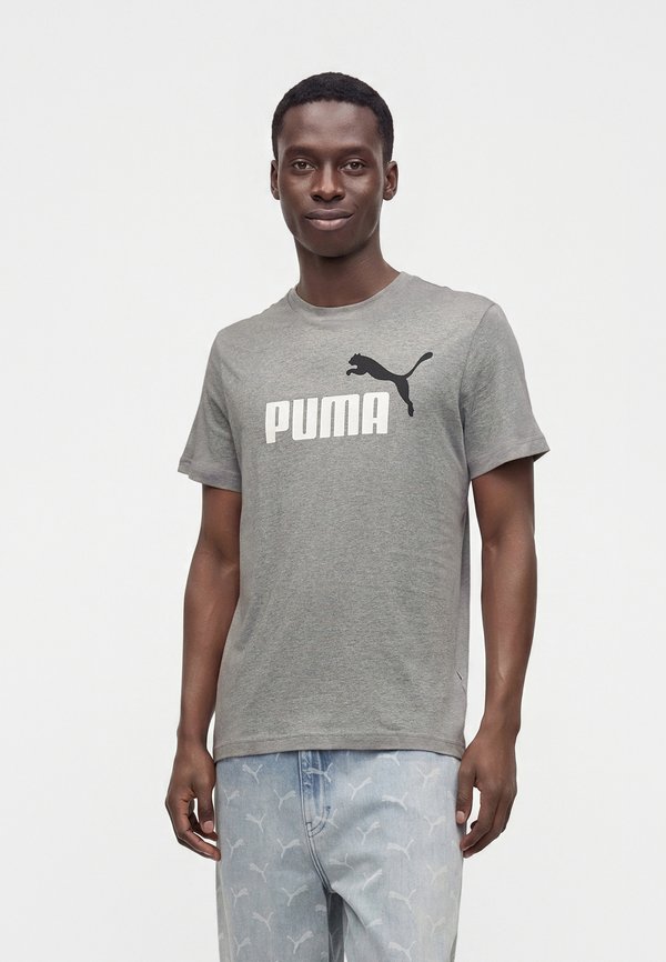 Puma LOGO TEE - Print T-shirt - medium gray heather