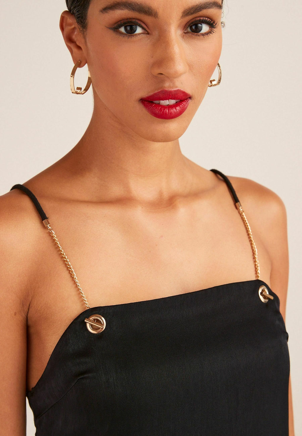 Next SATIN CHAIN DETAIL MIDI DRESS