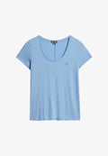 Superdry & Co SCOOP NECK - Print T-shirt - bluebell