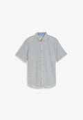 TOM TAILOR Shirt - white navy small leaf design