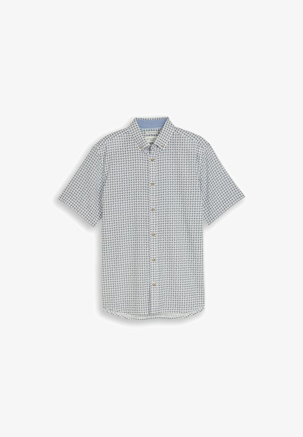 TOM TAILOR Shirt - white navy small leaf design
