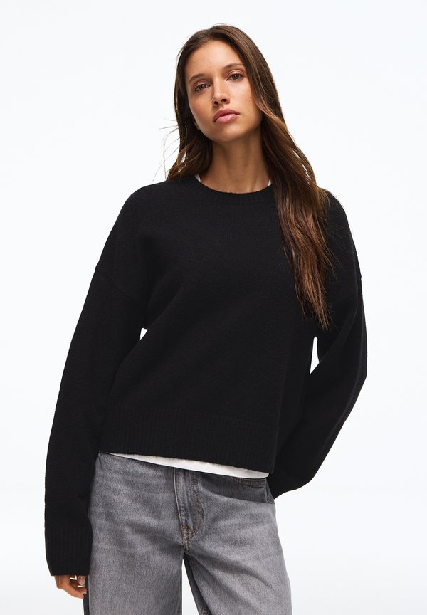 Bershka CREW NECK-JUMPER - Jumper - black