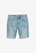 TOM TAILOR TTJOSH REGULAR SLIM FIT - Denim shorts - light stone blue denim