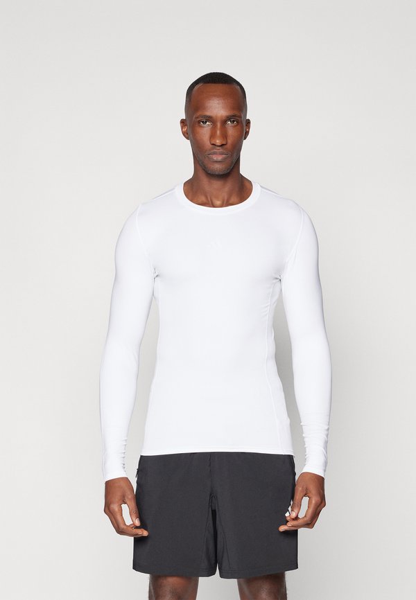 adidas Performance TECHFIT LONGSLEEVE T-SHIRT MEN - Long sleeved top - white