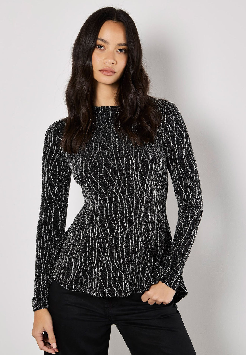 Apricot SPARKLE SWIRL PEPLUM