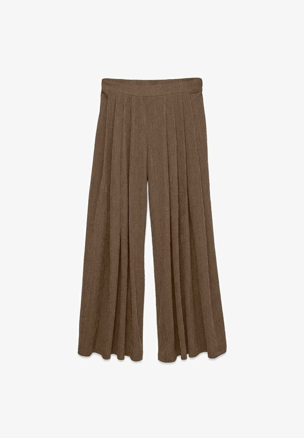 Vero Moda Wide-leg VMKAYLA Mid waist - Trousers - chocolate torte