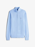 Tommy Hilfiger QUARTER ZIP MOCK NECK - Jumper - vessel blue heather