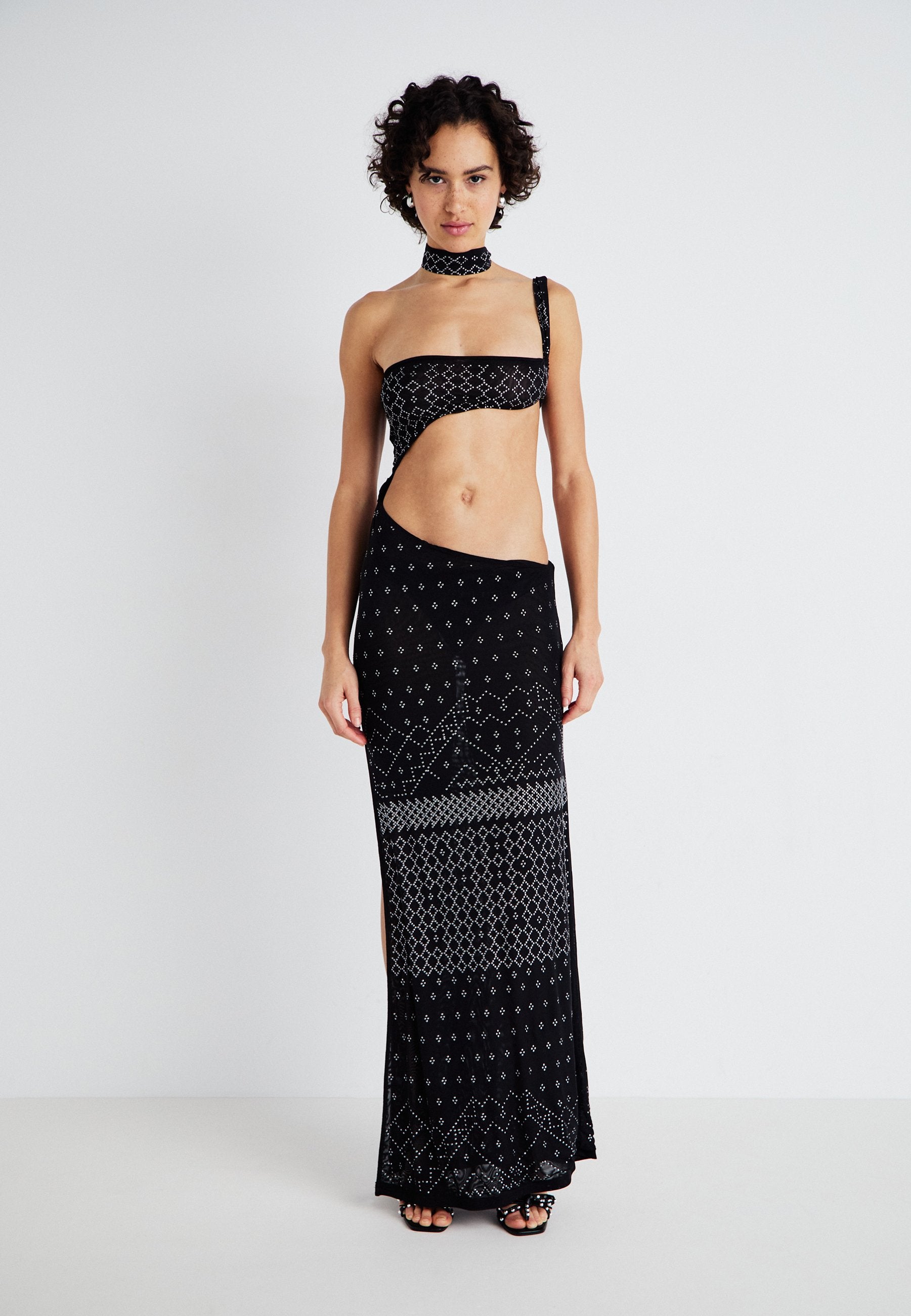Jaded London ASYMMETRIC TIE KNOT MAXI DRESS