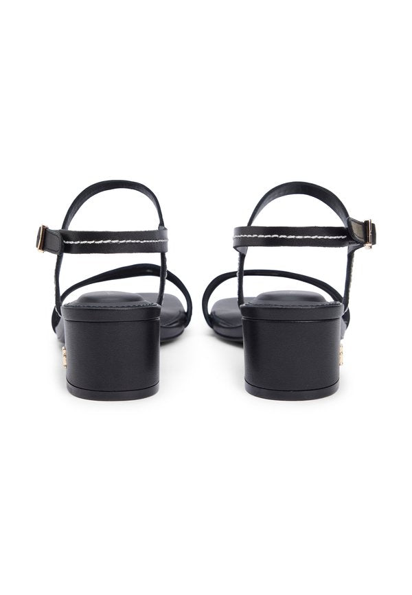 Tommy Hilfiger LEATHER CONTRAST TOPSTITCH BLOCK HEEL SANDALS