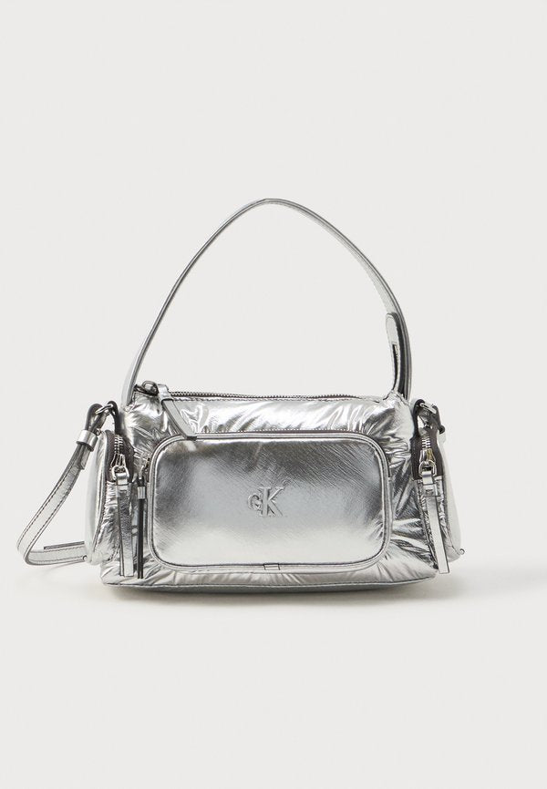 Calvin Klein POCKET SMALL BAG - Handbag - silver-coloured