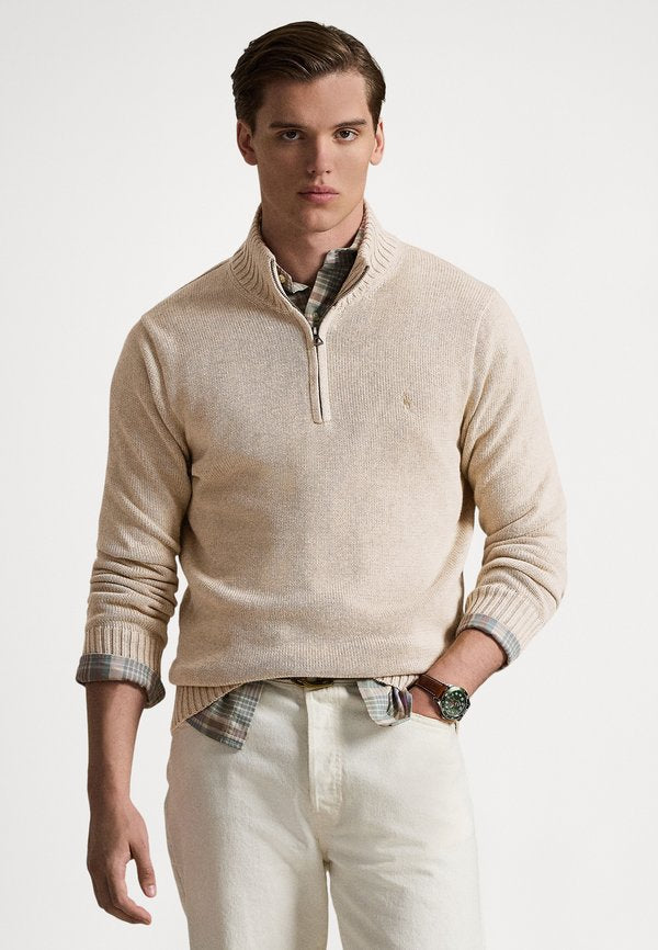 Polo Ralph Lauren COTTON QUARTER-ZIP MOCKNECK SWEATER