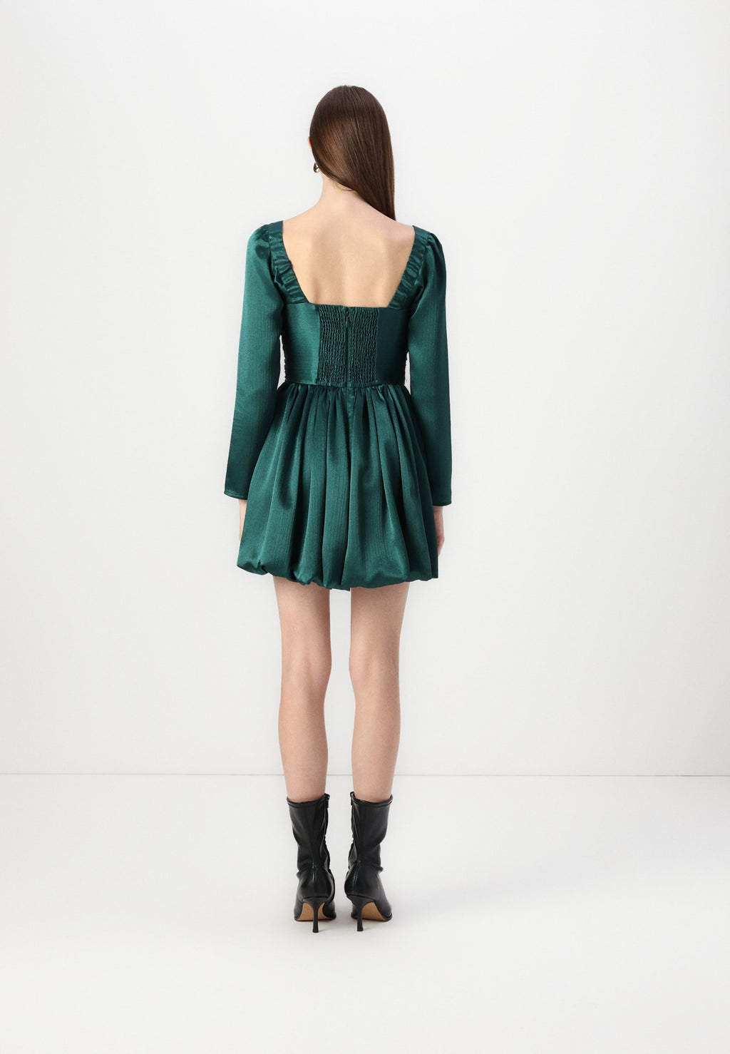 Abercrombie & Fitch The A&F Emerson Bubble Hem Satin Mini Dress