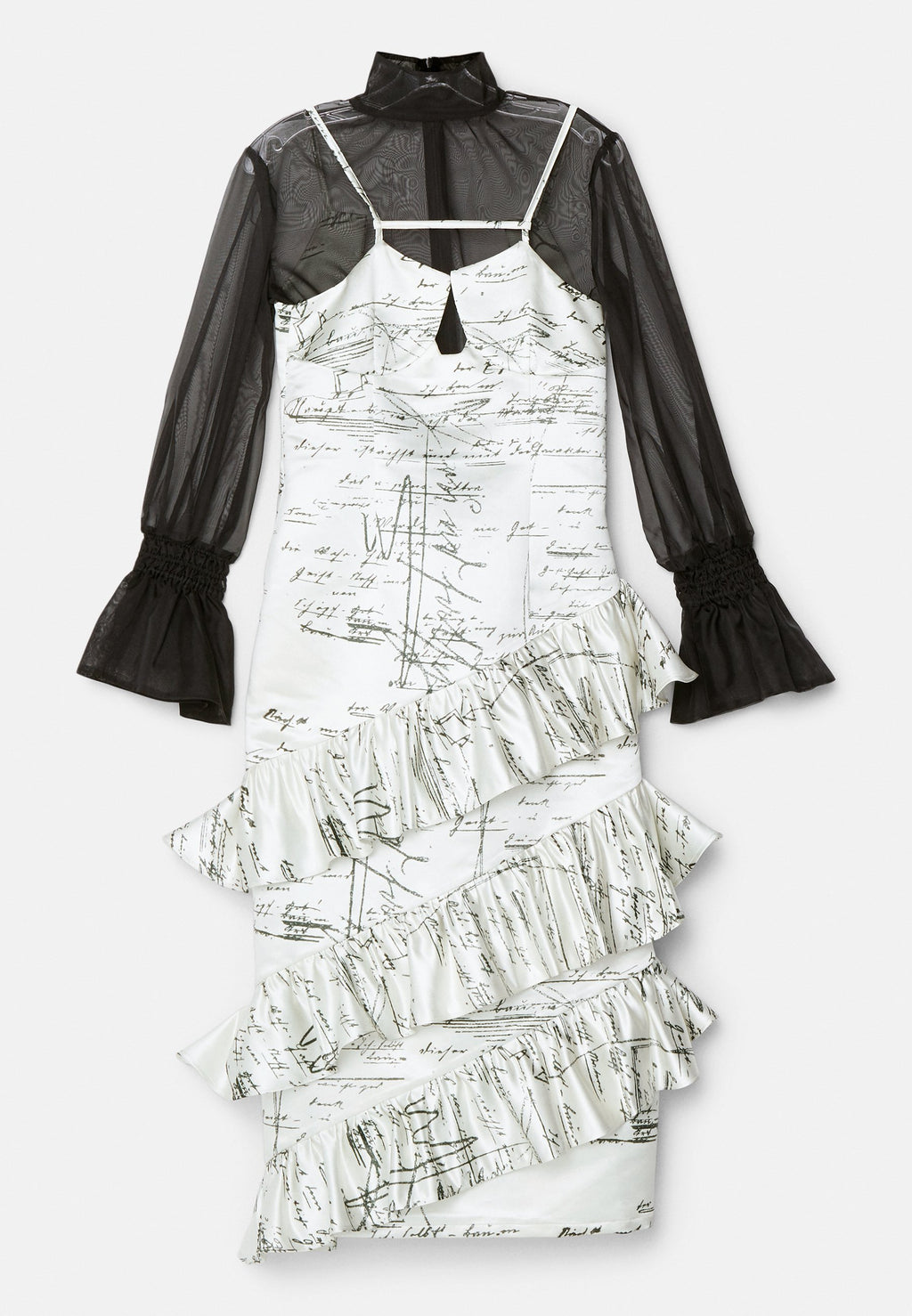 MIKAGE SHIN FRILL LAYERED CAMI DRESS 2-IN-1
