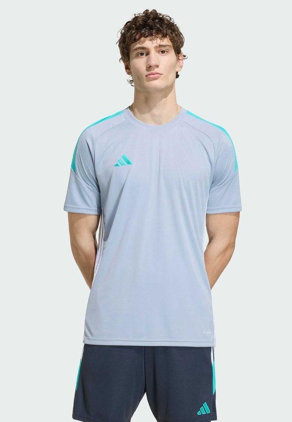 adidas Performance TIRO 26 ESSENTIALS - Sports T-shirt - halo silver   mint rush   white