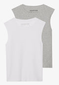YOURTURN BASIC RIB MUSCLE TANKS UNISEX 2 PACK