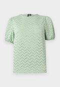 Vero Moda VMTANJA PUFF SLEEVE - Print T-shirt - frosty green