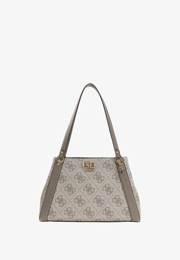 Guess KARNILLA GIRLFRIEND CARRYALL - Handbag - dark taupe logo