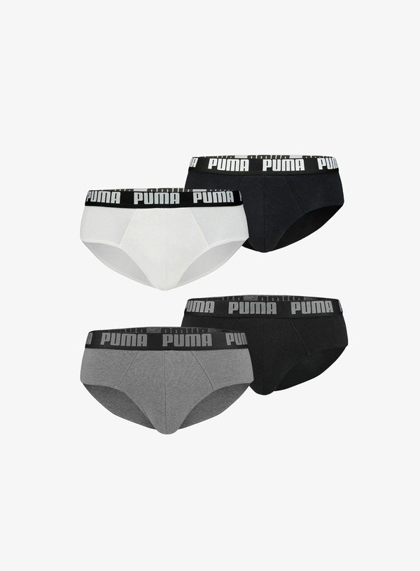 Puma 4ER PACK - Briefs - weiß   schwarz   grau